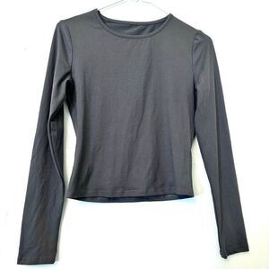 Nordstrom Rack Crew Neck Long Sleeve Pullover Gray T Shirt Size Small